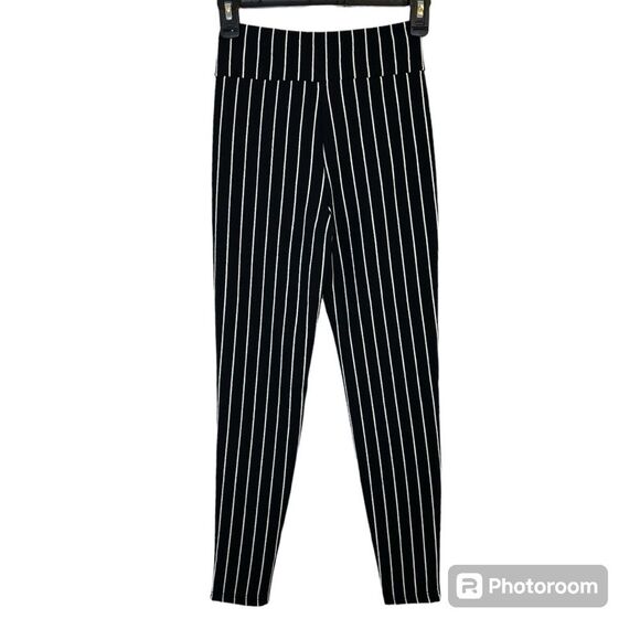 Women’s Black Striped Skinny Pants Size XS - Picture 2 of 8